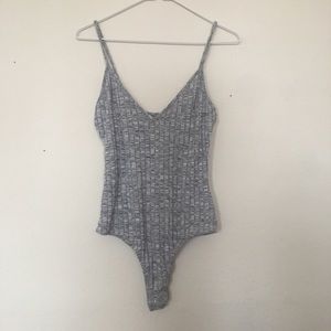 Me to We gray bodysuit